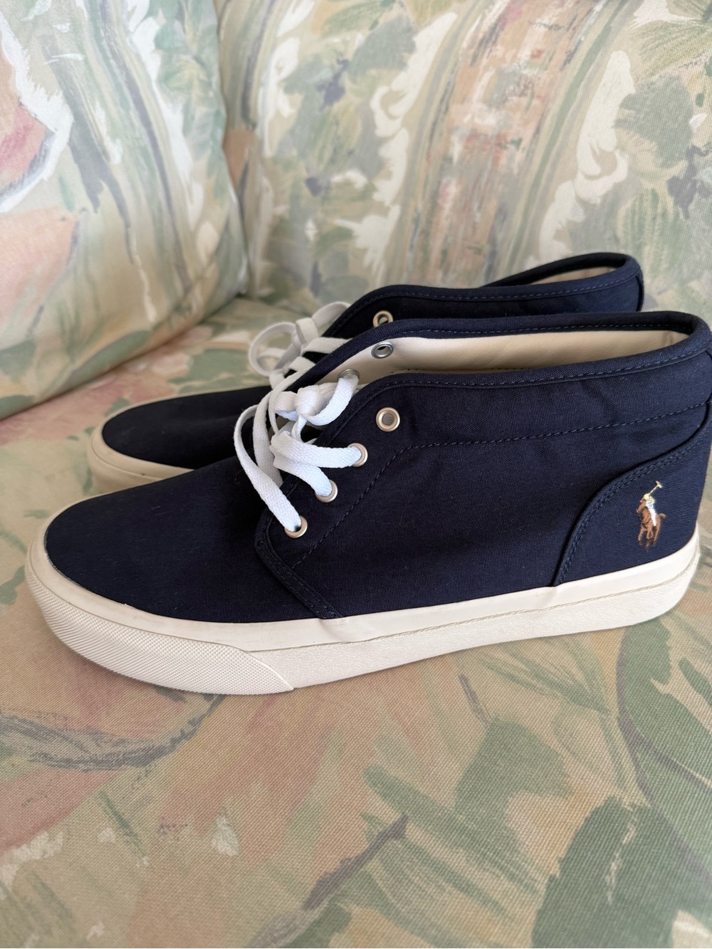Polo Ralph Lauren Keaton Chukka Navy Blue Canvas Men's Shoes Size US 8 / EUR 41